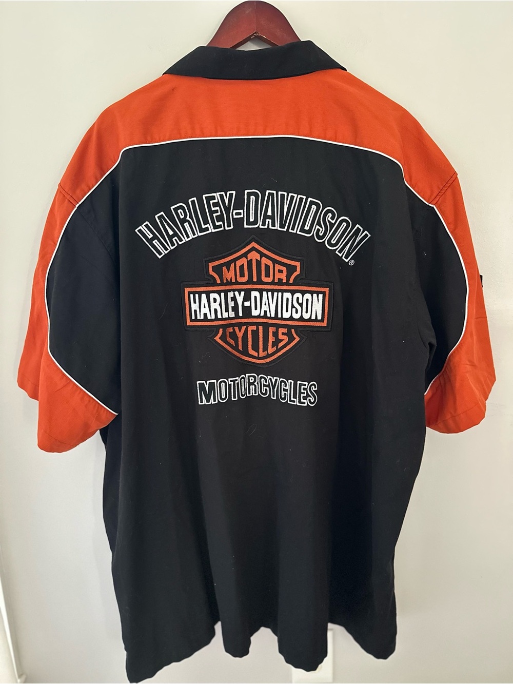 Harley-Davidson Black & Orange Logo Patch Mechanic Shirt